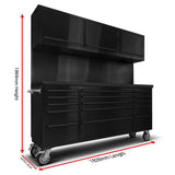 72 Inch Stainless-steel Rolling Workbench with Pegboard